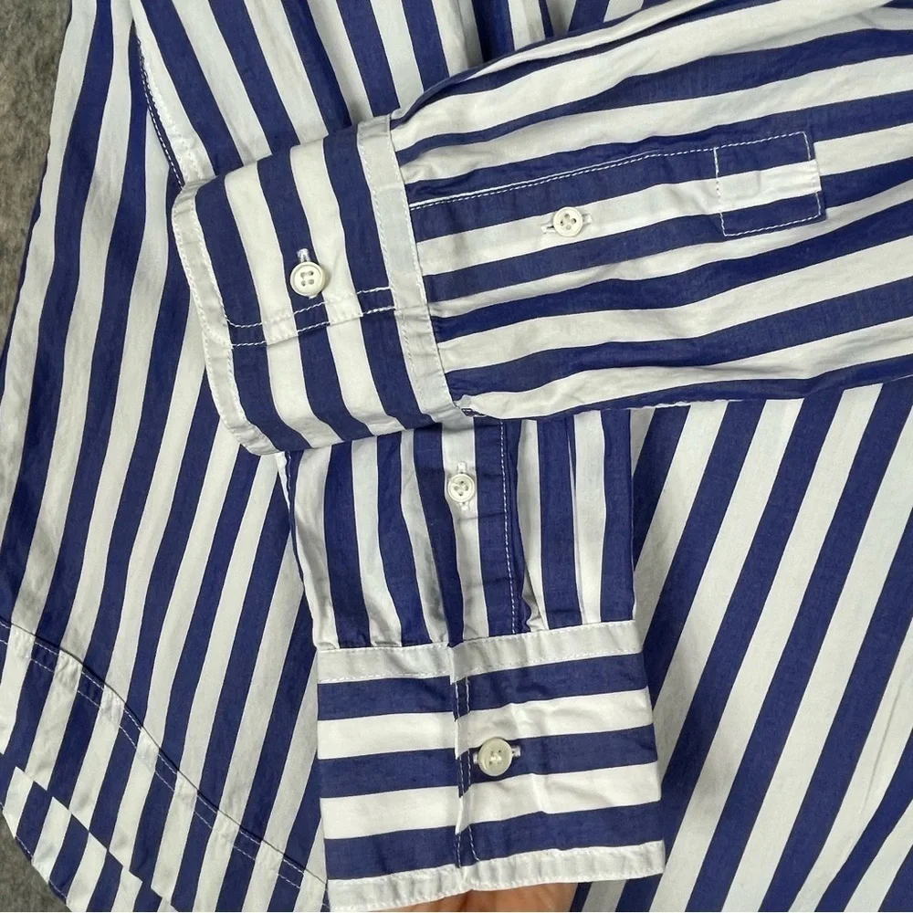 J. Crew Blue & White Striped Classic Preppy Nautical Summer Pop Over Tunic - XS